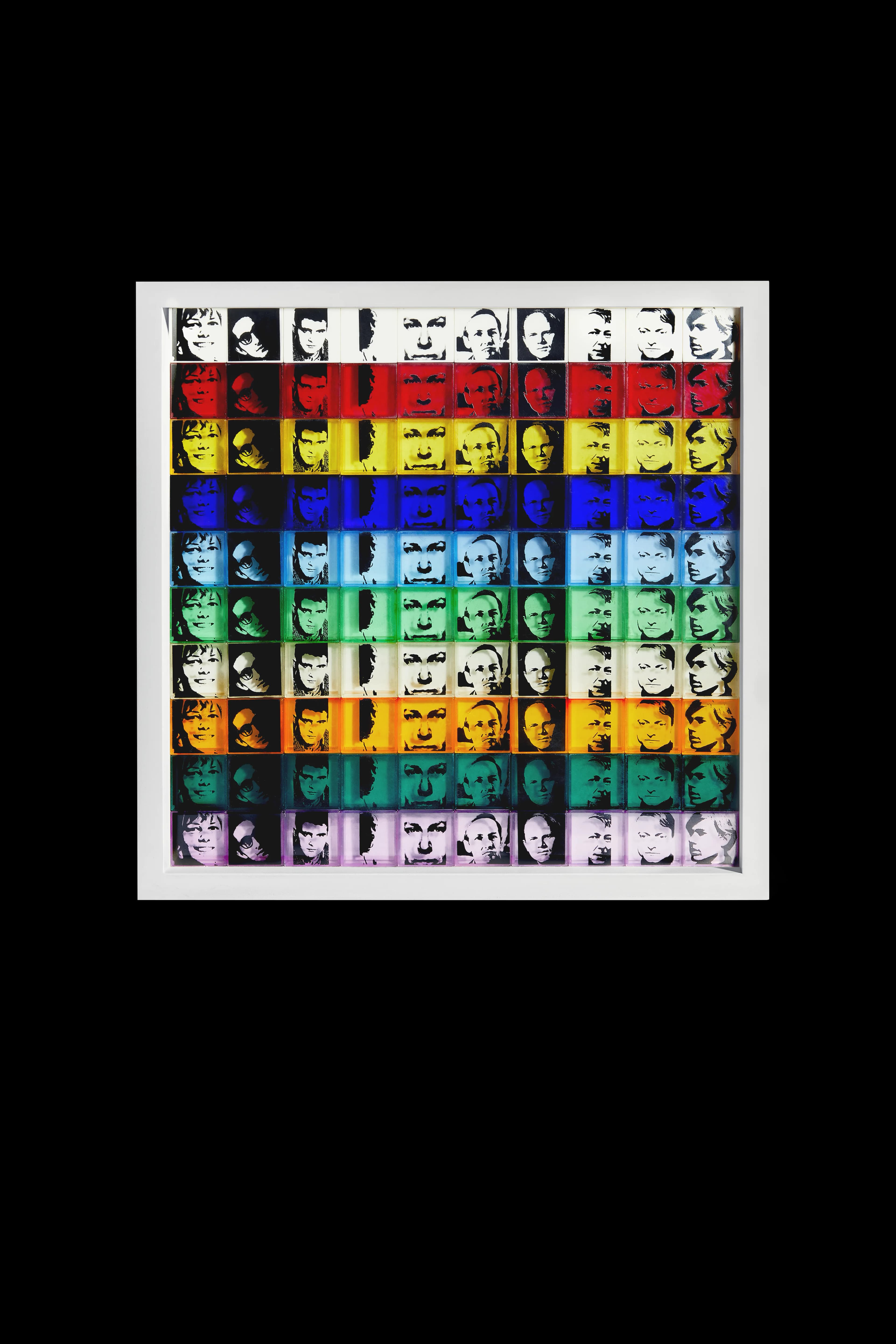 Andy Warhol multicoloured portrait grid